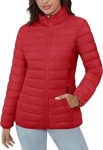 Fashion <b>Lightweight</b> Cotton Portable <b>Women</b> Stand Collar Solid Color Breathable Windproof <b>Jacket</b> - Product Image 6