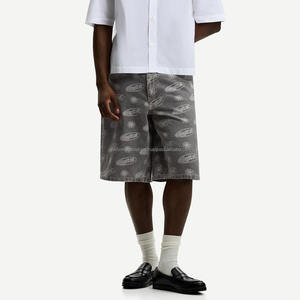 Pantalones cortos Vintage Diamond Baggy Acid Wash All-Rhinestone Design Jeans Jorts para hombres - Product Image 1