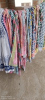 Sarung Katun Lembut Syal Bermotif Cetak Tangan Buatan Tangan Kustomisasi Syal Persegi Grosir Multi Warna Bandana Gaun Katun