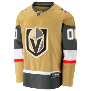 Gold Gray and <b>White</b> Custom Hockey Jersey for <b>Men</b> <b>Long</b> <b>Sleeve</b> Breathable Patchwork Sportswear Comfortable Lightweight Athletic - Product Image 2