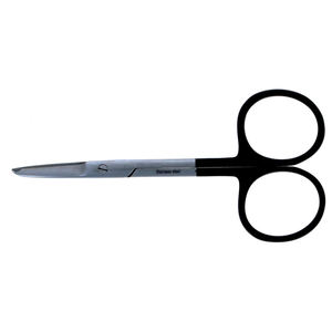 กรรไกรสำหรับผ่าตัดแบบมืออาชีพขนาด4นิ้วแหวนเคลือบสีดำสำหรับเย็บแผลเย็บแผลทำจากเหล็กเยอรมัน - Product Image 6