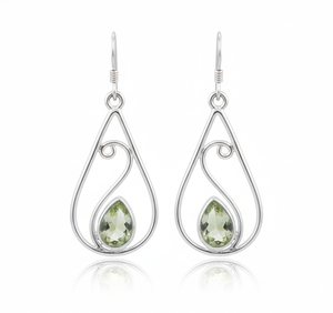 Boucles d'oreilles fines en argent sterling 925 faites à la main Incroyable péridot Quartz Gemstone Cadeau d'anniversaire pour elle - Product Image 2