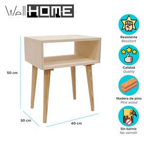 Consolle WELL HOME Design Mercury Senza Vernice, Dimensioni 40x30x50cm - Product Image 2