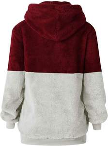 Sweat à capuche en polaire zippé unisexe de haute qualité pour l'hiver, sweat-shirt décontracté pour femmes, double polaire, sweat à capuche zippé en fausse fourrure - Product Image 2