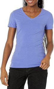 T-shirts pour femmes à col en V anti-boulochage en gros : Tissu 100 % coton durable pour les sports actifs ou le port quotidien décontracté - Product Image 4