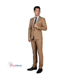 Costume 2 pièces rayé à simple boutonnage pour hommes, nouvelle coupe américaine, revers cranté, mariage d'affaires, quatre saisons, respirant - Product Image 1