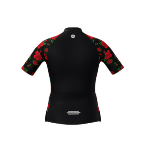 Maillot de cyclisme respirant à manches courtes pour femme Red Roses - Product Image 4