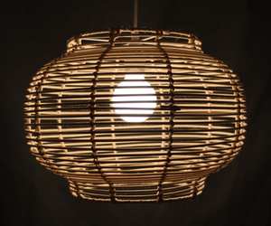 Handwoven Rattan Pendant <b>Light</b> Natural Wicker Ceiling Hanging <b>Lamp</b> Rustic Lighting Fixture - Product Image 4