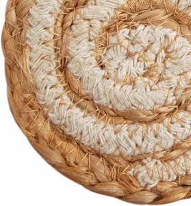 Mantel Individual redondo de yute, alfombrilla antideslizante para mesa de comedor, almohadilla de aislamiento tejida a mano, almohadillas para cuenco de disco, soporte para olla, posavasos para taza de té y bebida de café - Product Image 4