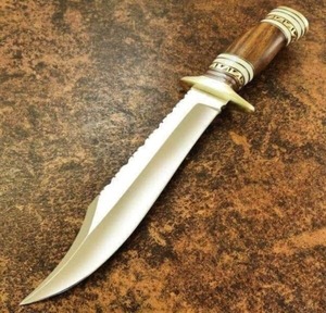 โบวี่มีดทำมือด้ามไม้ใบมีดเหล็ก D2ราคาถูกพร้อมปลอกหนังมีดแคมป์ปิ้งของขวัญสำหรับเพื่อนของคุณ - Product Image 6