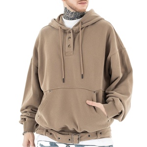 เสื้อฮู้ดดี้ผ้าฝ้าย40% โพลีเอสเตอร์รุ่นเฮฟวี่เวทเข็มขัดสไตล์วินเทจประดับหมุดปักหมุดสไตล์60% - Product Image 2