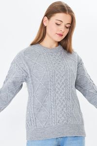 Pull en tricot confortable et élégant à col rond pour femmes pull tricoté à cheveux pull à motifs Service ODM/OEM - Product Image 6