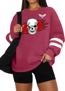 เสื้อสเวตเชิ้ตคอกลมโอเวอร์ไซส์ผ้าฟลีซปักลายกราฟิกคุณภาพสูงสำหรับผู้หญิง พร้อมโลโก้แบบกำหนดเอง - Product Image 2