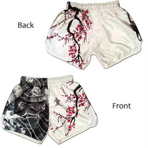 Pantalones cortos Muay Thai satén 100% poliéster logotipos personalizados diseños Oem impresión por sublimación bordado hecho en Pakistán - Product Image 6