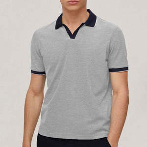 T-shirt Homme Tricoté Coupe Droite Personnalisé Imprimé Respirant Logo Teint Motif à Carreaux Manches Courtes Coton/Bambou Peigné - Product Image 5