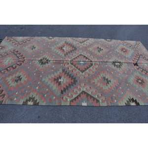 Tapis Kilim turc vintage 5.5 X 10.3ft rouge vert Patchwork Design fait à la main tissage plat support en Latex pour couloir espace Rectangle - Product Image 3