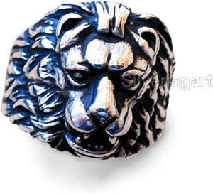 Anillo de Hombre, Anillo Sencillo de Plata, Anillo de Sello Pesado con León, Anillo Navideño Hecho a Mano, Joyería Personalizada, Anillo de Plata Maciza 925 - Product Image 4
