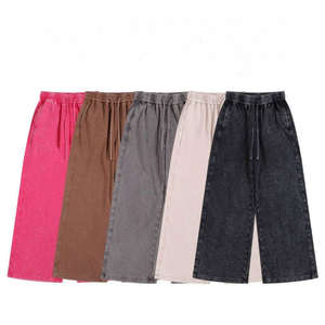 Pantalon de survêtement décontracté pour homme, mi-lourd, écologique, respirant, coupe évasée, surdimensionné personnalisé, en laine peignée 100% coton, délavé au soleil, ample et droit - Product Image 3