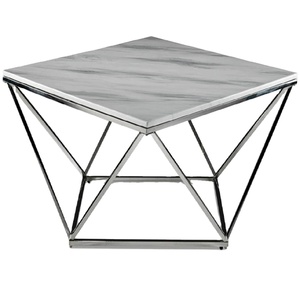 Table basse personnalisée avec mobilier moderne, table de loisirs avec cadre en métal doré pour le salon - Product Image 1