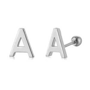 Tiny 18G Initial <b>Stud</b> <b>Earrings</b> for Women Girls 925 Sterling <b>Silver</b> Hypoallergenic Religious Trendy Style for Party or Gift - Product Image 1