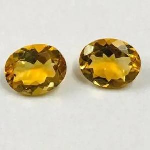 Piedra de citrino natural de 8mm y 10mm, corte facetado ovalado, piedra preciosa suelta calibrada, fabricante, comprar en línea, precio al por mayor del proveedor - Product Image 1