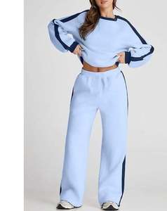 ชุดวอร์มผู้หญิงแบบสองชิ้น เสื้อแจ็คเก็ตแขนยาวแบบมีซิป กางเกงเลกกิ้งเอวสูง ช่วยยกกระชับสะโพก ชุดออกกำลังกาย - Product Image 2