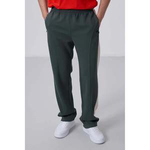 Tommylife Wholesale Textured Surface Standard Fit <b>Elastic</b> <b>Waist</b> Casual Mid <b>Palazzo</b> Men's Trousers 82171 Black - Product Image 3