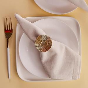 Glimpse Homes Anneaux de serviette en métal élégants Best-seller 2024 avec motif feuille de lotus pour table à manger en forme de cercle - Product Image 3