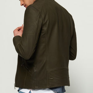 Veste en cuir pour hommes lourds avec sangles réglables et construction durable - Product Image 5