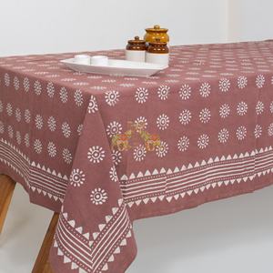 Colorful Vintage Dabu Floral Cotton <b>Tablecloth</b> Hand Block Print Jaipuri Artisan Table Cover for Home Hotel or Banquet Use - Product Image 3