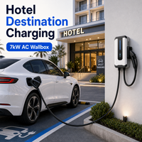 Borne de recharge murale monophasée 7 kW 32 A pour véhicules électriques, Type 2, OCPP, contrôle par application RFID, IP54, usage commercial