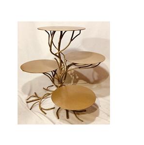 Juego de soporte para pastel de boda elegante Soporte de pedestal dorado para decoraciones de fiesta Suministros de metal para mesa de boda - Product Image 4