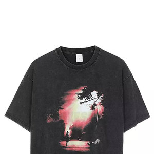 เสื้อยืดถักทรงโอเวอร์ไซส์ลายเรียบสำหรับผู้ชาย น้ำหนัก 220 กรัม รับผลิตแบบ OEM พร้อมบริการพิมพ์ลายตามสั่ง ขายส่ง - Product Image 4