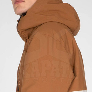 Chaqueta Anorak cortavientos de invierno para hombre de alta calidad, transpirable, cómoda, Color sólido, cuello con capucha, cuarto de cremallera, servicio OEM - Product Image 5