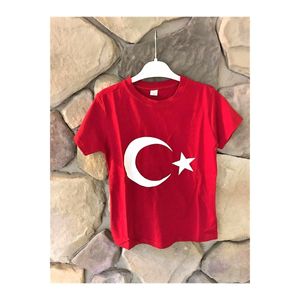 T-shirt bandiera rossa per bambini Unisex