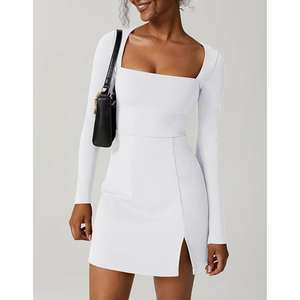 Trendy Hollow Out Summer Women 2026 Sweet and Cute Long <b>Sleeve</b> Racerback Flared <b>Swing</b> A-Line Waist Short <b>Dress</b> - Product Image 2