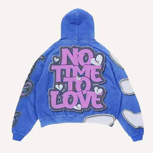 Sudadera con capucha con parche 3D de invierno para hombre, Jersey térmico con capucha de gran tamaño, sudaderas con diseño digital, bolsillos de canguro, sudaderas con capucha, parches - Product Image 3