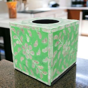 Caja de pañuelos de madera de alta calidad hecha a mano con incrustaciones de resina ósea Color personalizable para soporte de pañuelos de Hotel y restaurante - Product Image 3