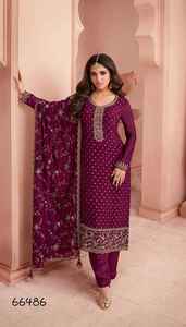 Nueva estética de mujer estilo pakistaní algodón Kurtis dibujado a mano impreso Salwar Kameez para adultos - Product Image 3