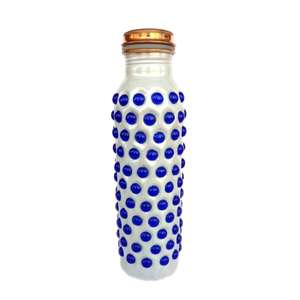 Blue Beads Style Carbon Steel Double Wall Insulated Eco-Friendly Sport <b>Foldable</b> <b>Water</b> <b>Bottle</b> Latest Design Giftware Customized - Product Image 1