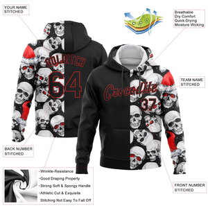 Sweat à capuche tendance avec impression tête de mort pour hommes et femmes Sweats à capuche grande taille personnalisés pour adultes unisexes Vêtements à capuche - Product Image 2