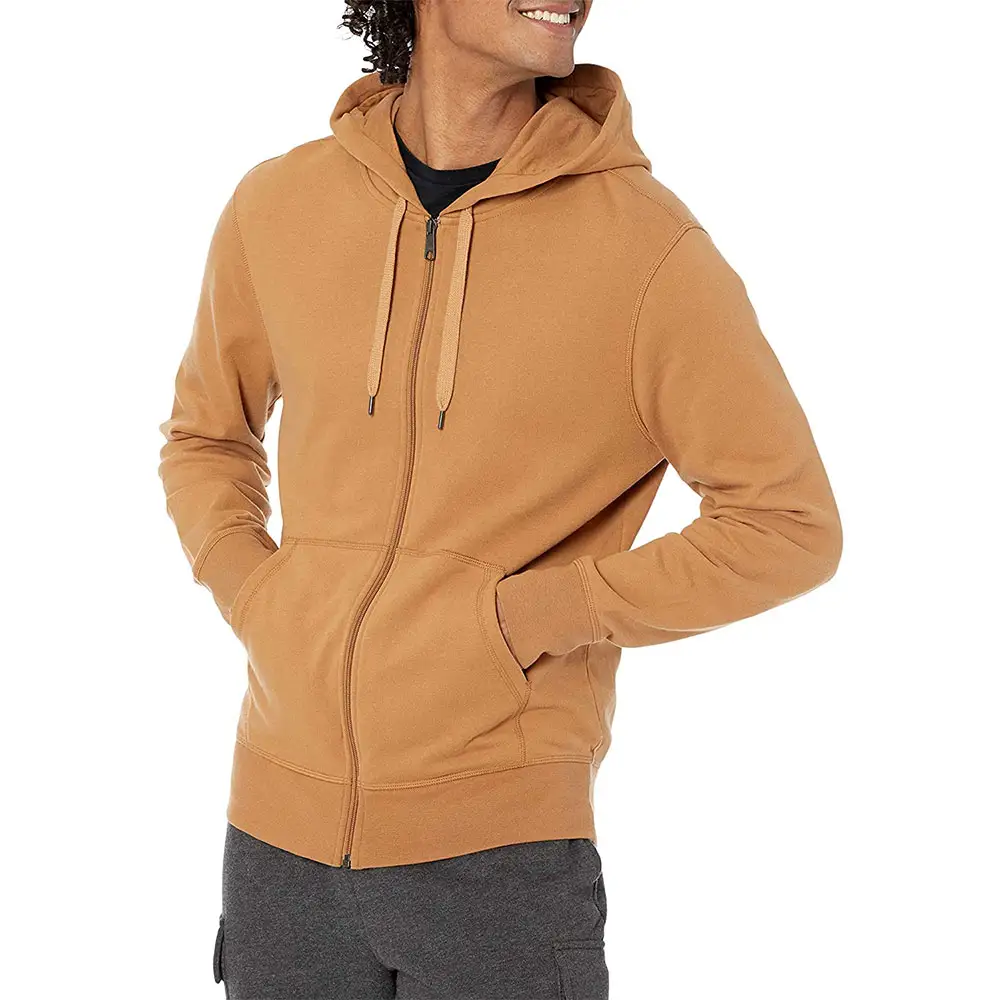 Wholesale plain 2022 high quality fleece full zip up hoodie custom logo men's Zipped hoodies & sweatshirts OEM