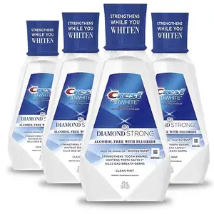 Crest 3D White Diamond Strong Mouthwash, Alcohol free, Fluoride Whitening, Clean Mint, 473 mL