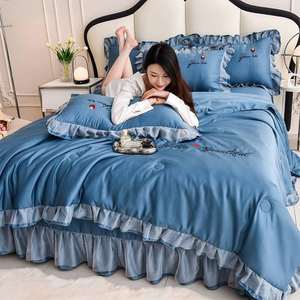 600TC Premium High 100% Egyptian Cotton Bed Skirts Silky Soft <b>Cool</b> Breathable Waterproof Set Sheet Pillowcase <b>Duvet</b> <b>Cover</b> - Product Image 1