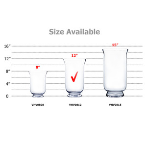VHV0812 - แจกันแก้วทรงเฮอร์ริเคนขนาดกลาง - 12 นิ้ว - Product Image 3