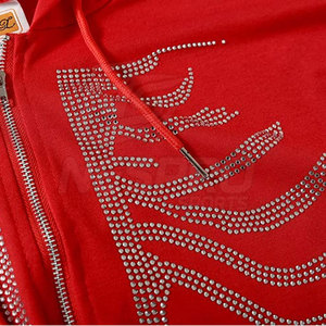 Sweats à capuche décontractés pour hommes avec fermeture éclair et strass - Tissu polaire écologique et respirant, tailles plus grandes, couleurs personnalisables - Product Image 5