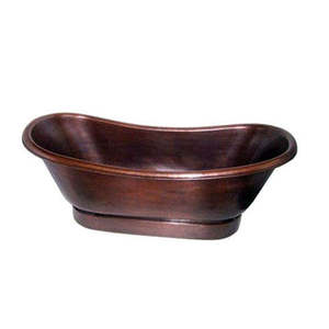 Baignoire autoportante en cuivre de style luxueux or et blanc pour hôtel et maison avec finition décorative en cuivre - Product Image 4