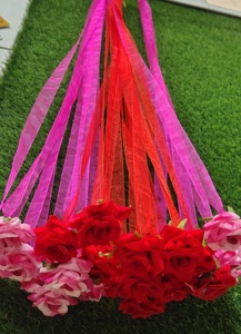 Cinta de tela cadena Rosa flor guirnalda evento Sur indio boda decoración Floral cumpleaños Navidad despedida de soltera Diwali - Product Image 6