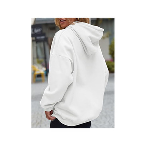 Sweat-shirt à capuche ample à manches longues en coton imprimé de lettres pour femmes - Product Image 2