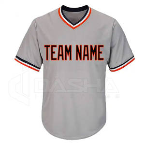 เสื้อกีฬาเบสบอลคอวีคอวีผ้าโพลีเอสเตอร์พิมพ์ซับลิเมชัน - Product Image 1